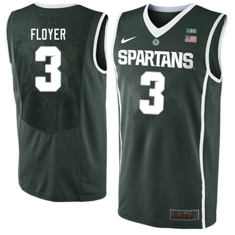 Men Michigan State Spartans #3 Foster Loyer NCAA Nike Authentic Green College Stitched Basketball Jersey EH41W03QM